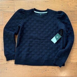 Tuckernuck Black Quilted Crewneck Sweater